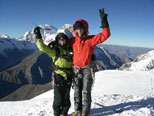 Trekkingtouren und Bergsteigen in Peru, Henny und Tom auf dem Pisco (5752 m)